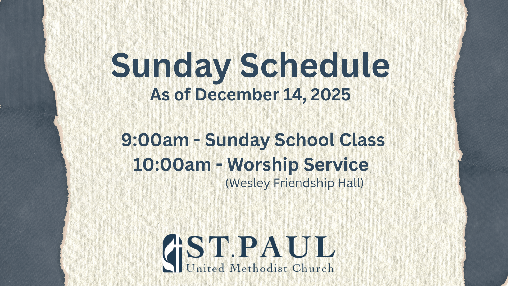 Sunday Schedule (Presentation)
